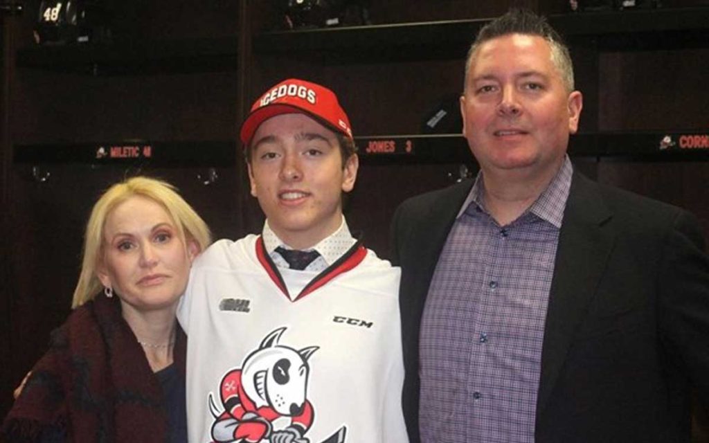 Lleyton Moore with his parents Andrea and Quinton