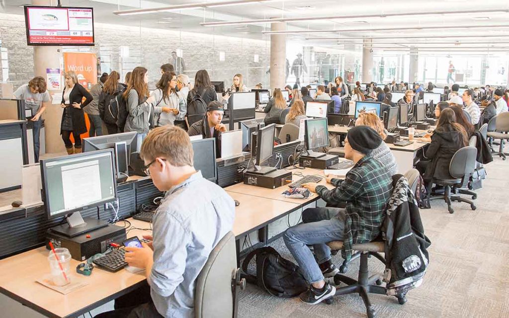 students in a computer lab