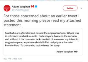 adam vaughan's deleted tweet