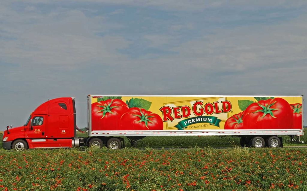 tomato transport truck