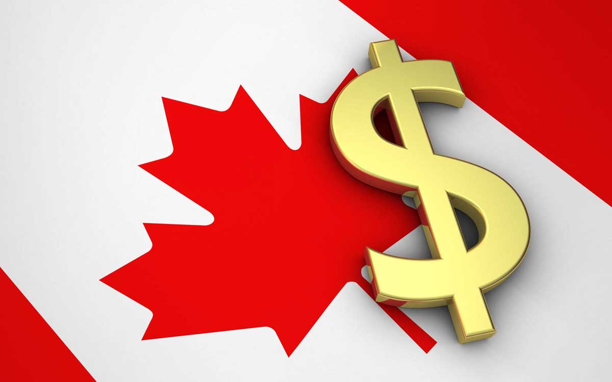 canadian flag with dollar sign