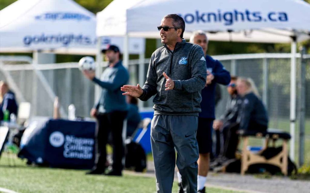 Niagara College soccer coach Rob Lalama