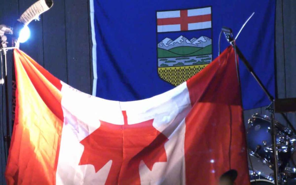 upside down Canadian flag