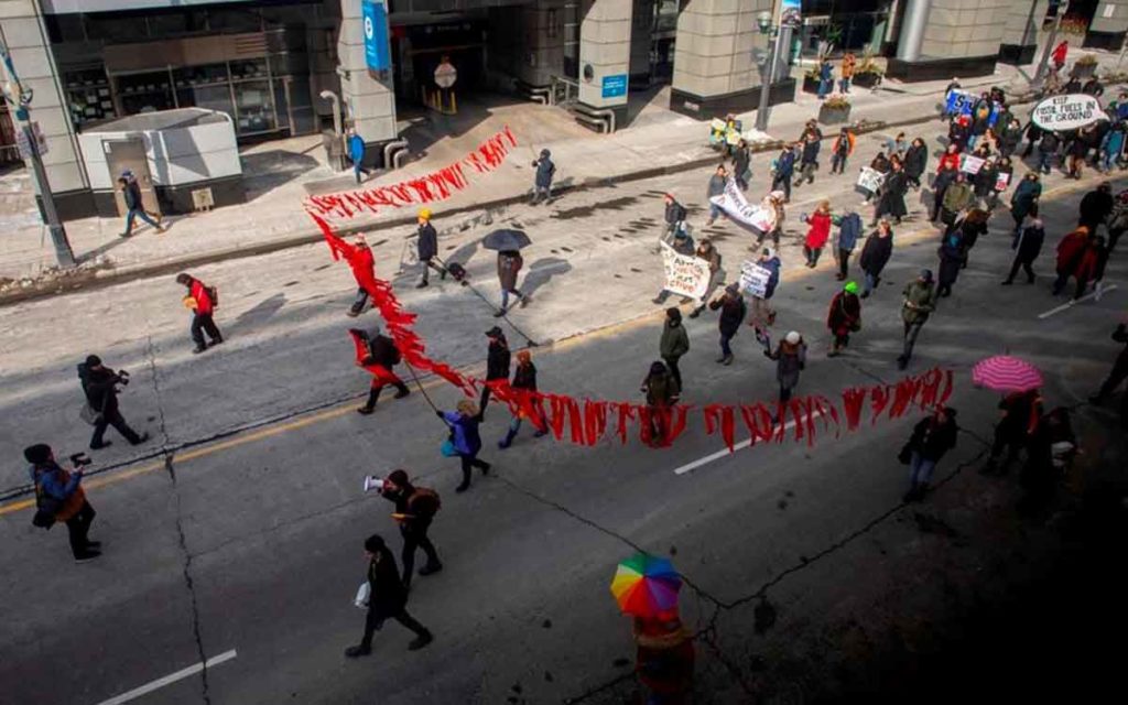 protestors downtown Toronto