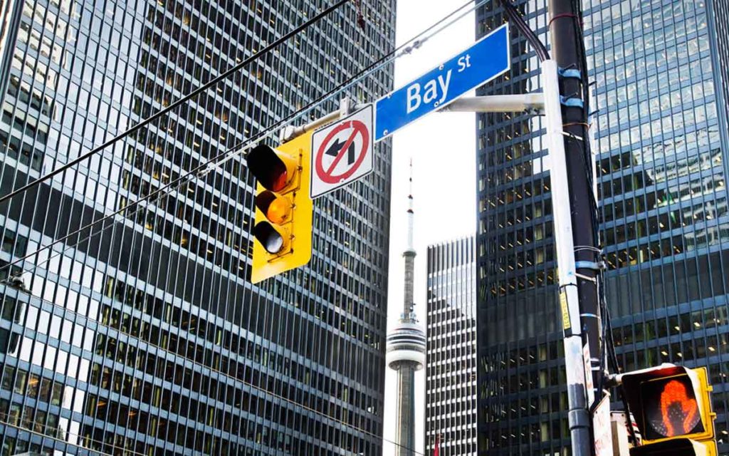 bay street intersection with buildings