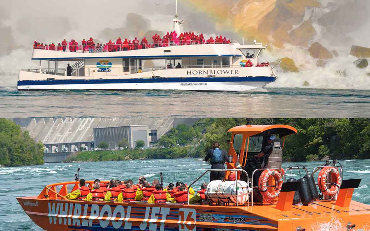 Whirlpool Jet Boats and Hornblower Niagara Cruises boats