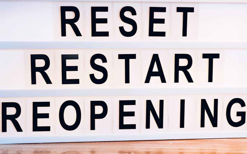 reset, restart, reopen