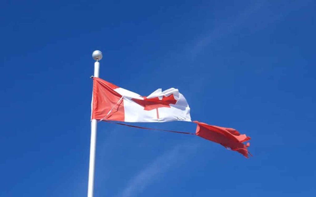 torn Canadian flag