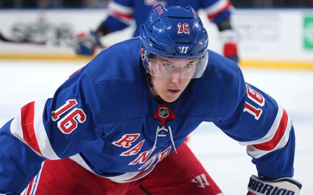 New York Ranger Ryan Strome on the ice