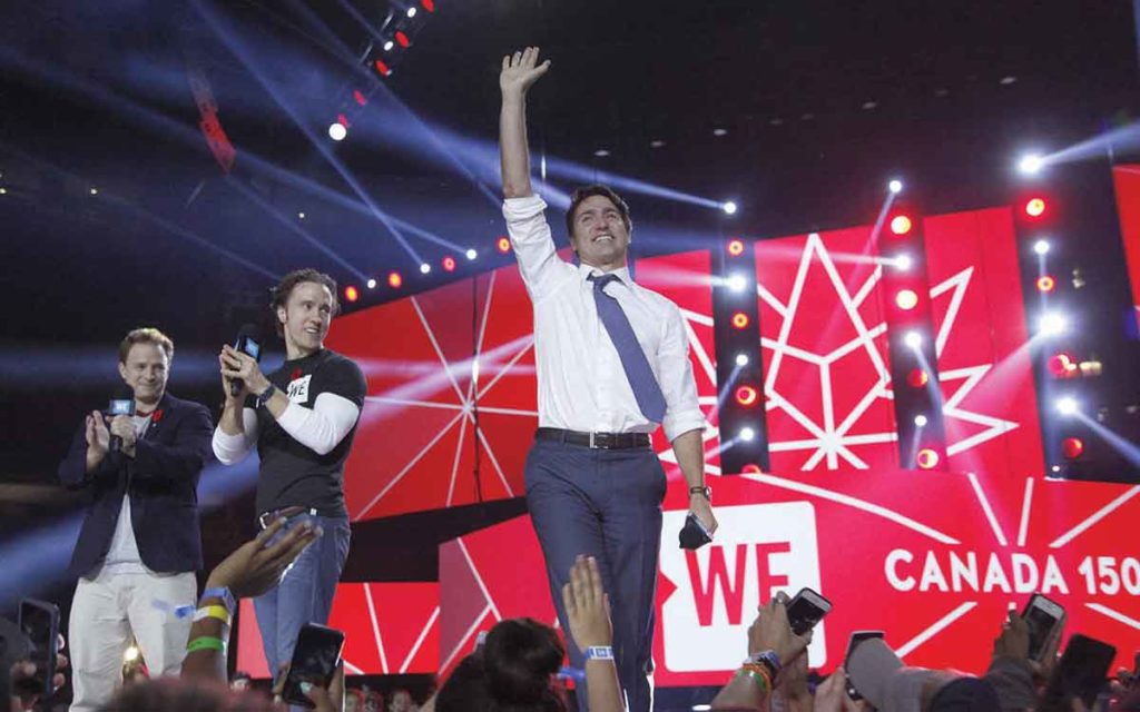 PM Trudeau on stage