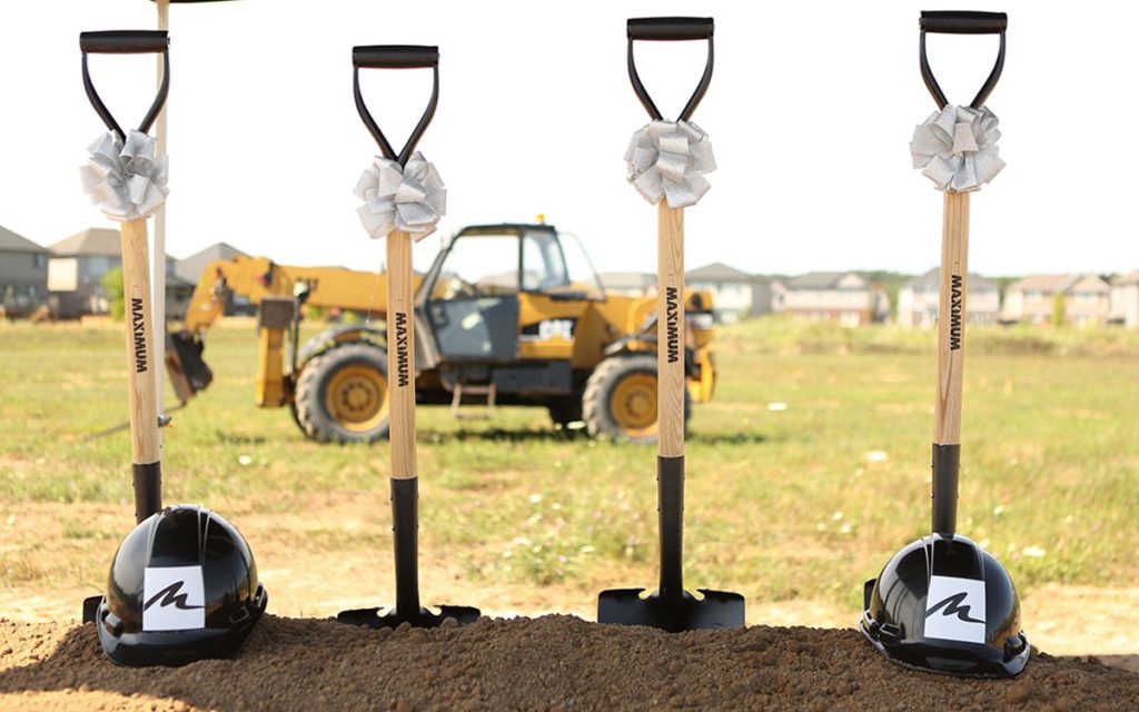 shovels in the ground