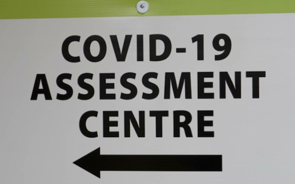 covid testing centre sign