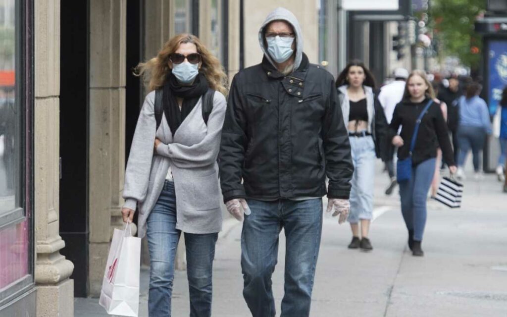 couple wearing masks