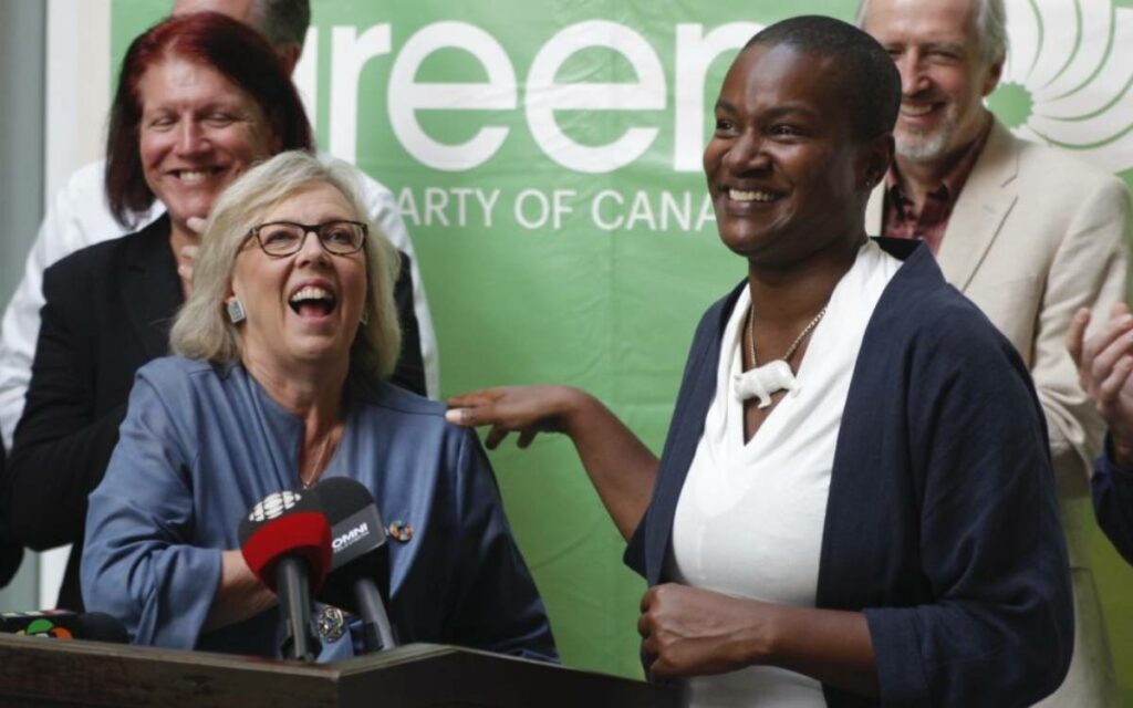 Elizabeth May and Annamie Paul 