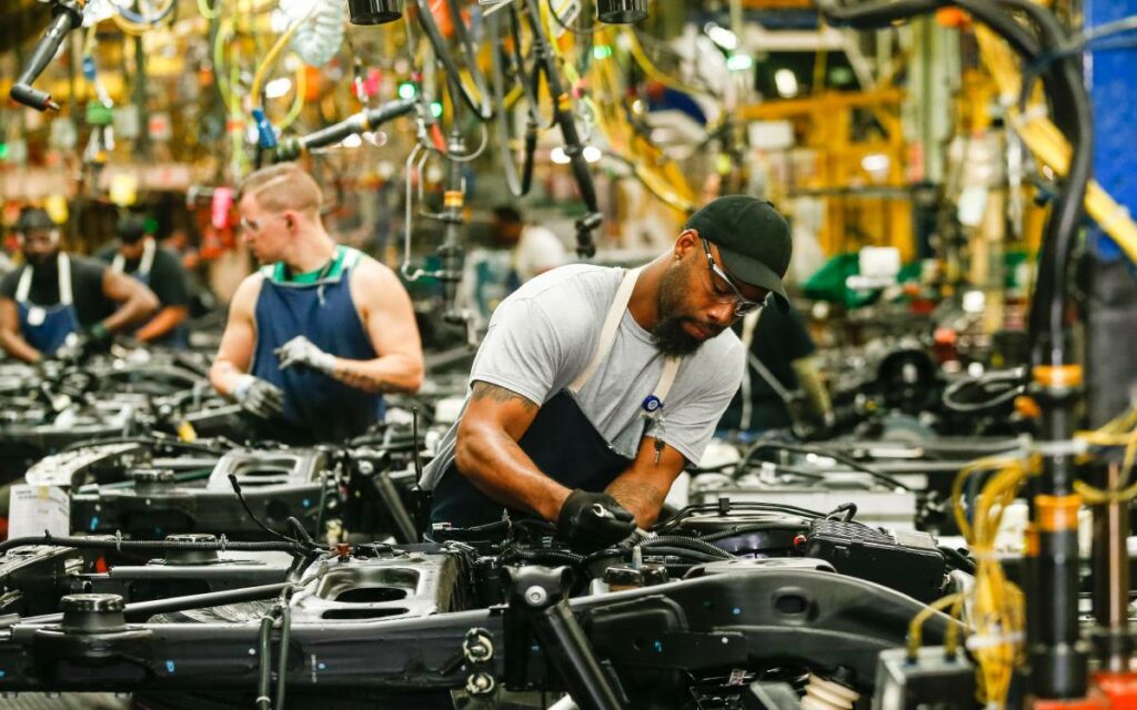 inside of the GM plant