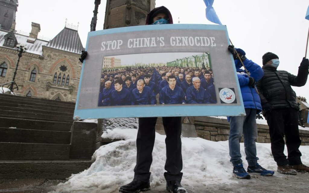 protest outside parliament hill 