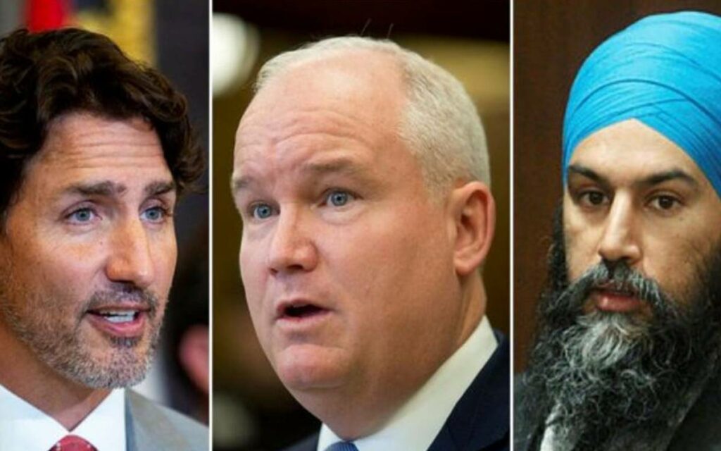 Trudeau, O'Toole, Singh
