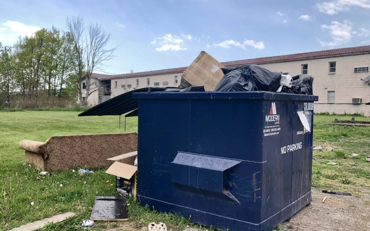 dumpster overflowing