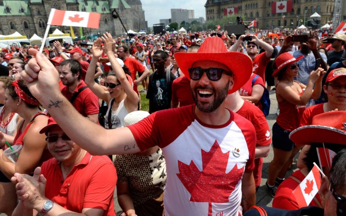 people celebrating on Canada Day