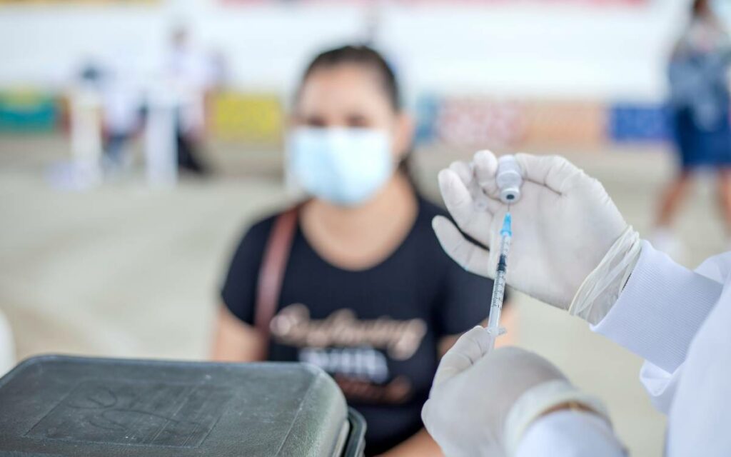a person being vaccinated