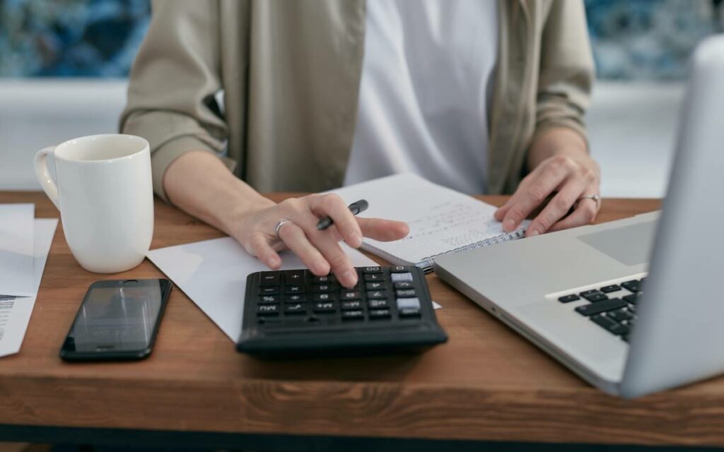 calculator on a desk