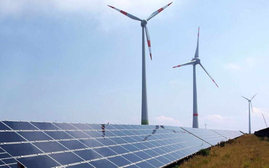 turbines and solar panels