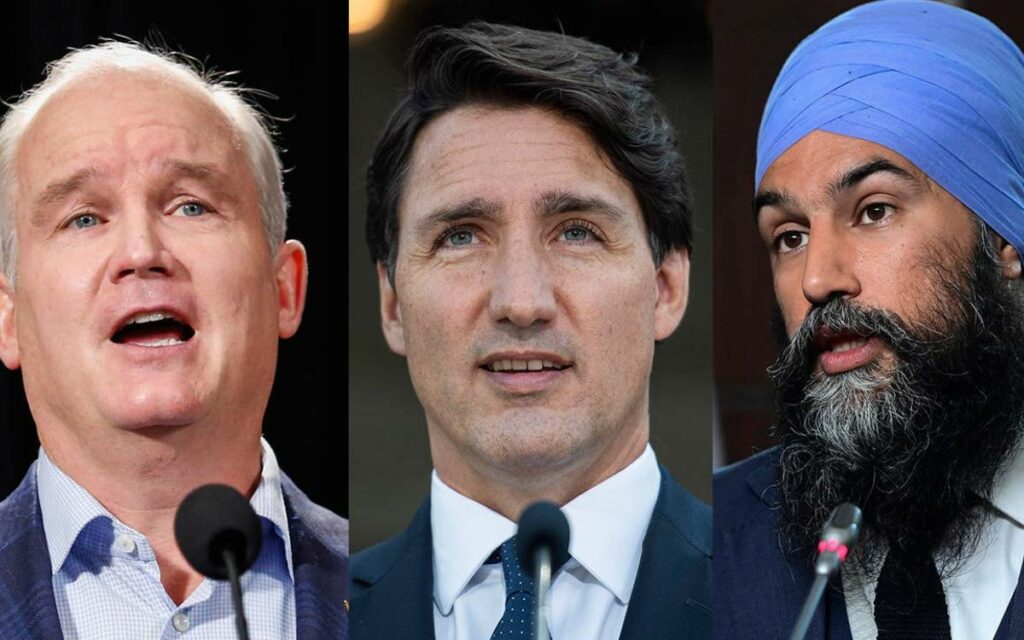 O'Toole, Trudeau and Singh