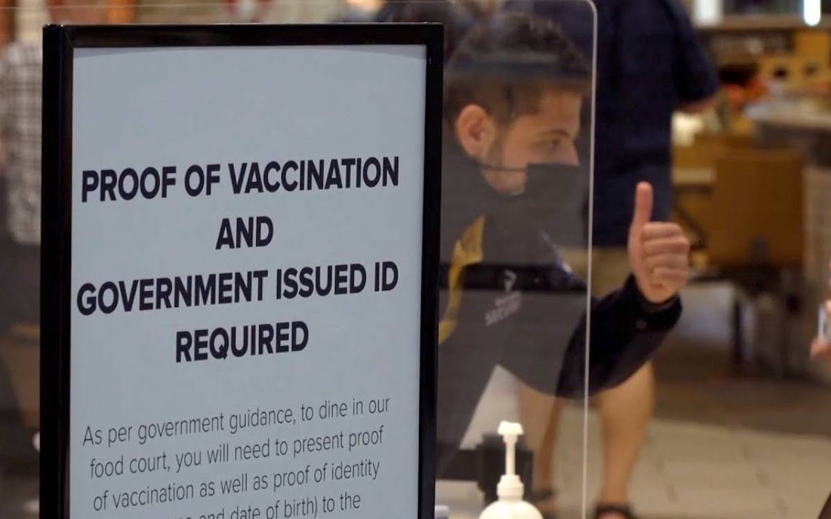 proof of vaccination sign