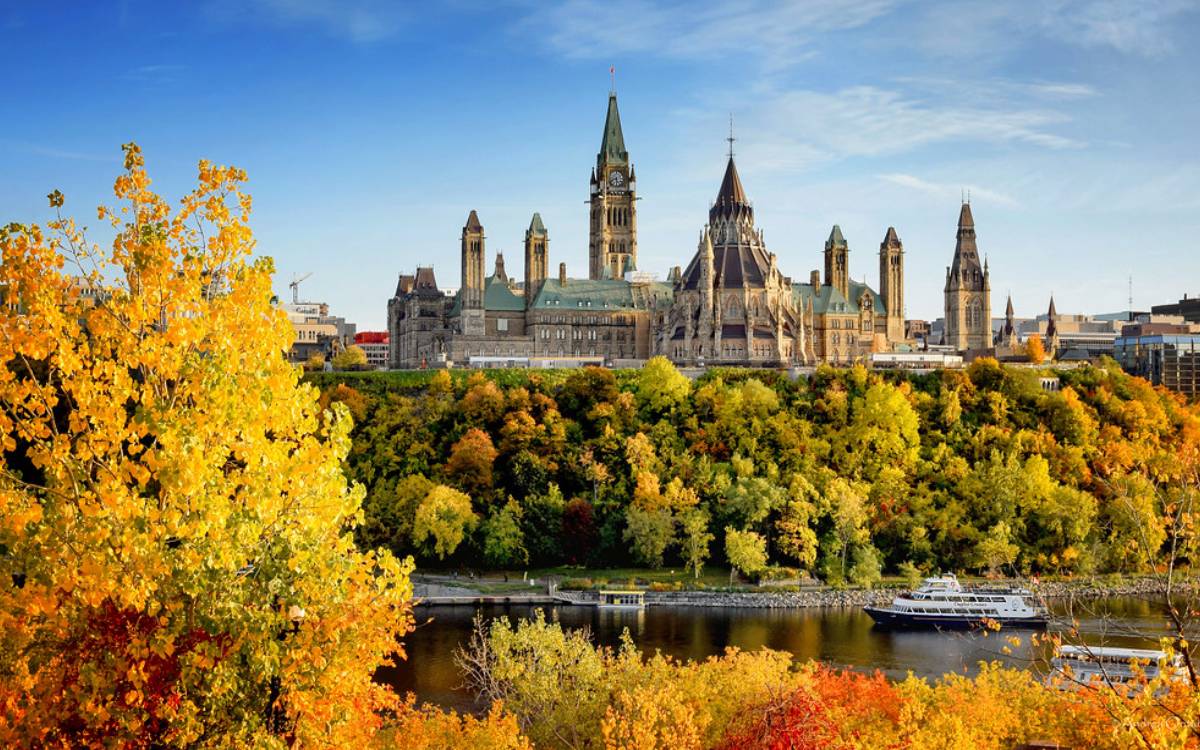 Parliament Hill in the fall