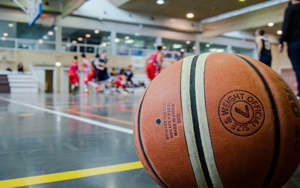 basketball in a gym