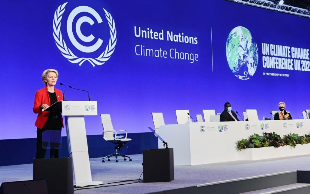 Ursula von der Leyen speaking at COP26,